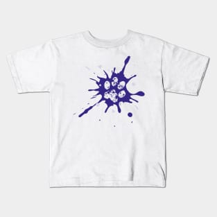 Dog paw splash - blue Kids T-Shirt